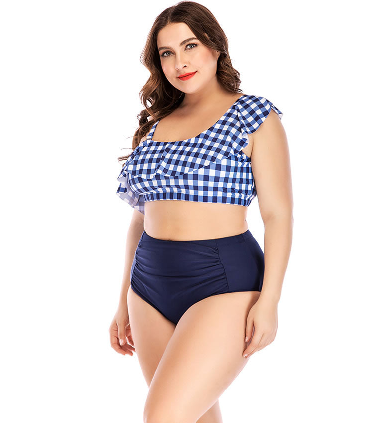 Plus Size Pleated Bikini Set