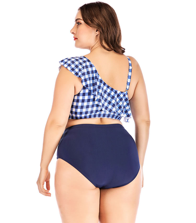 Plus Size Pleated Bikini Set