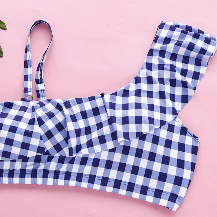 Plus Size Pleated Bikini Set