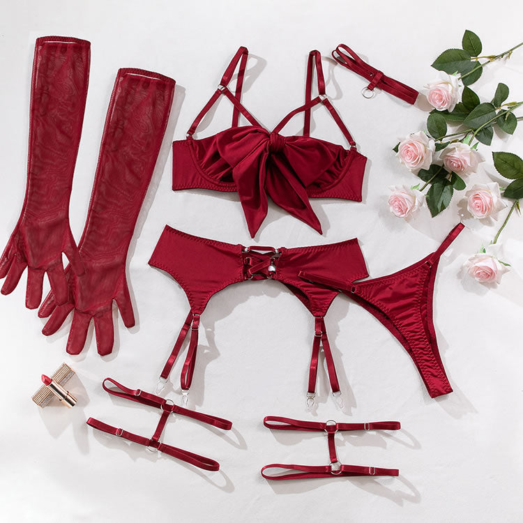 Sweetest Gift Bow Tie Bra Set