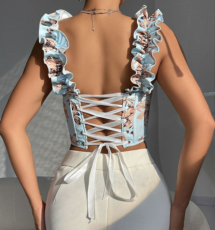 Tropical Elegance Floral Bustier