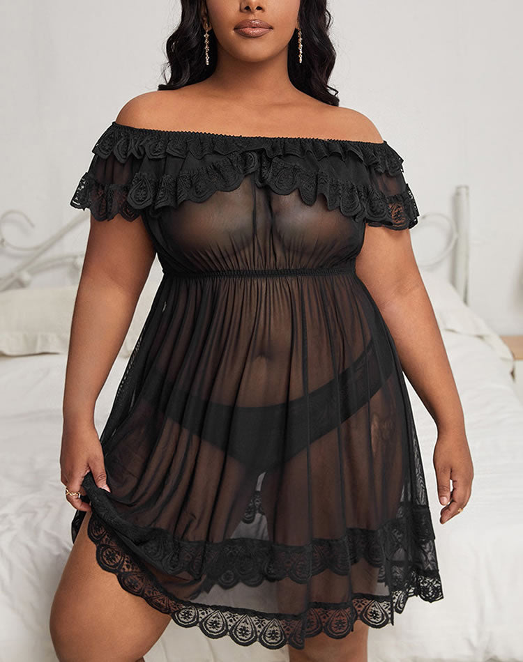 Plus Size In For A Treat Mesh Babydoll