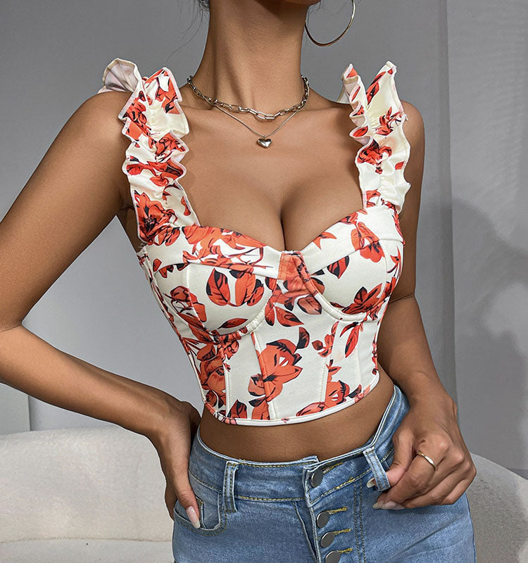 Tropical Elegance Floral Bustier