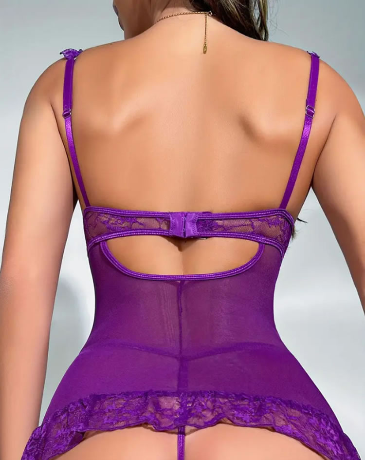 Sophisticated Purple Lace Intimate Ensemble