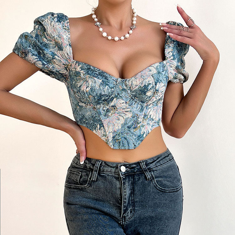 Elegant Floral Corset Top