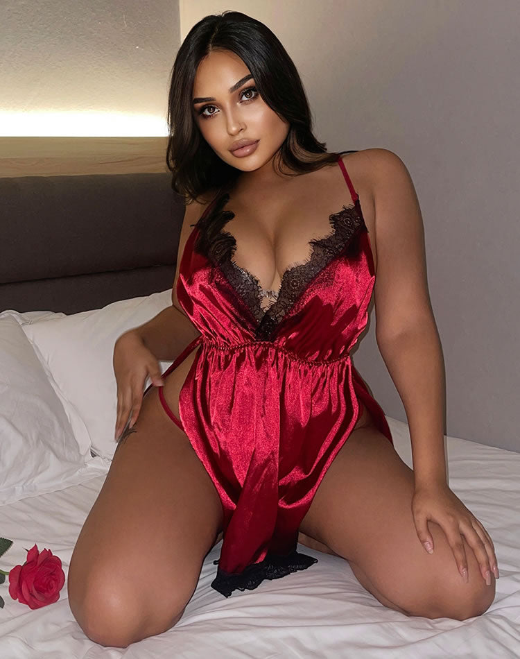 Plus Size Soft Kisses Satin Babydoll