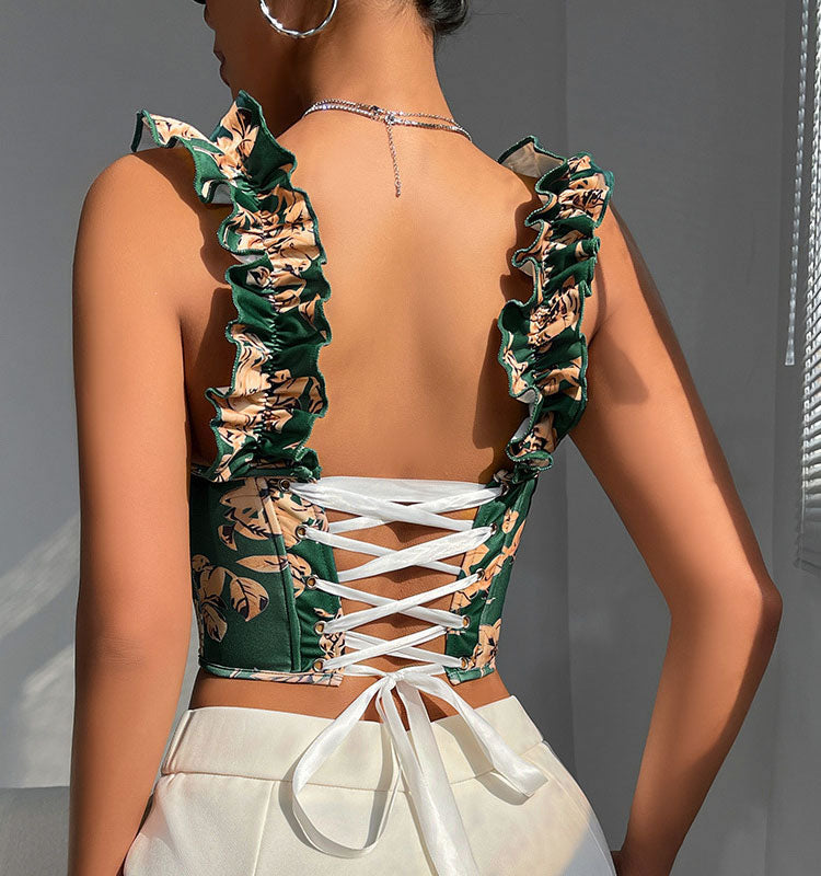 Tropical Elegance Floral Bustier