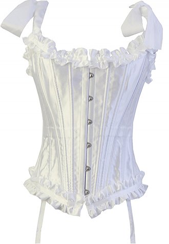 White Tie Strap Burlesque Corset Bustier