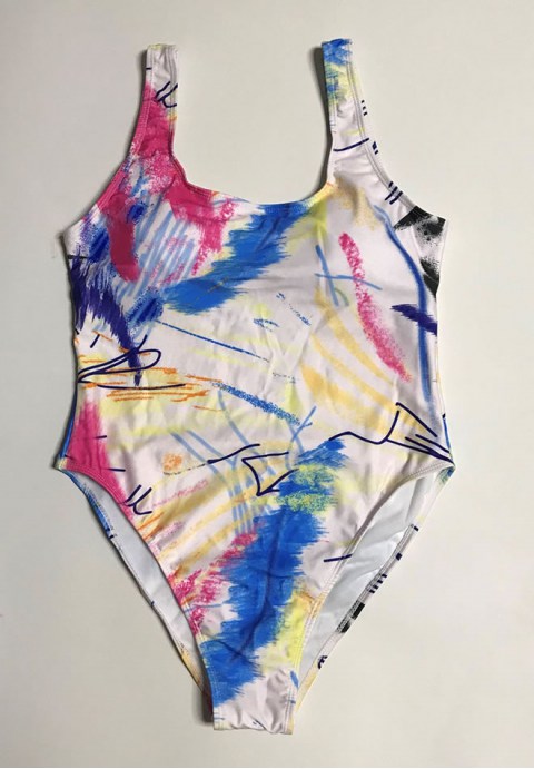 Plus Size Geometric Printed One Piece Swimsuit