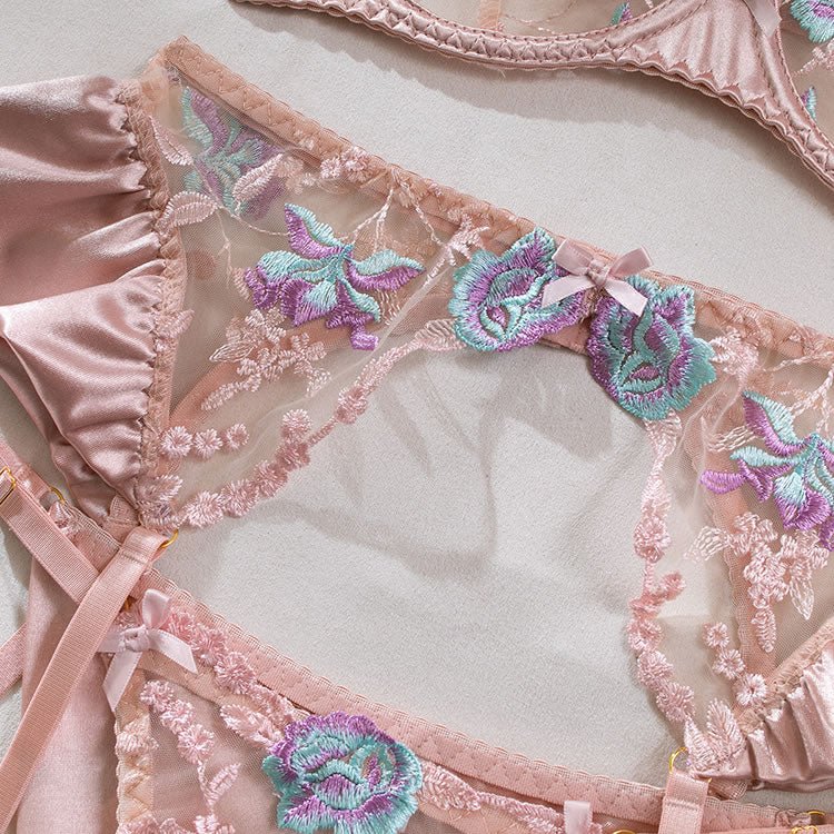 Blossom Lace 4 Piece Garter Set - Late Night Lingerie