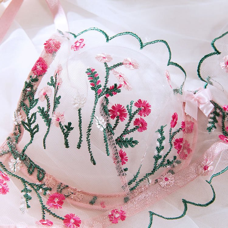 Embroidered Spring Bra Set - Late Night Lingerie