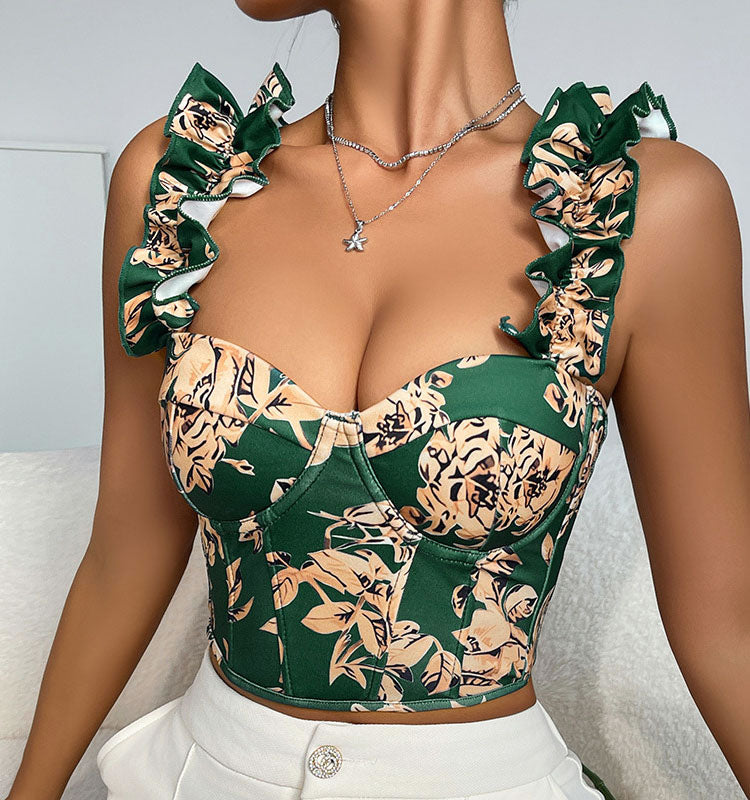 Tropical Elegance Floral Bustier