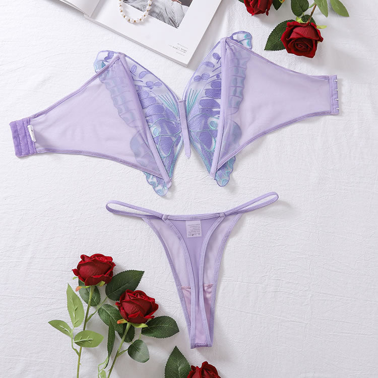 Butterfly Decor Bra & Panty Sexy Lingerie Set
