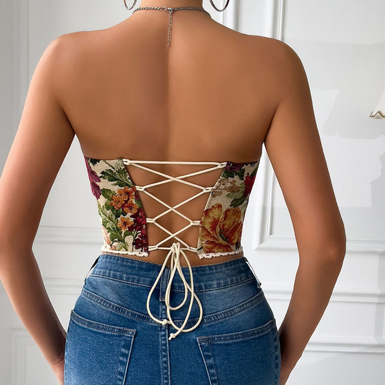 Versatile Floral Bustier Top