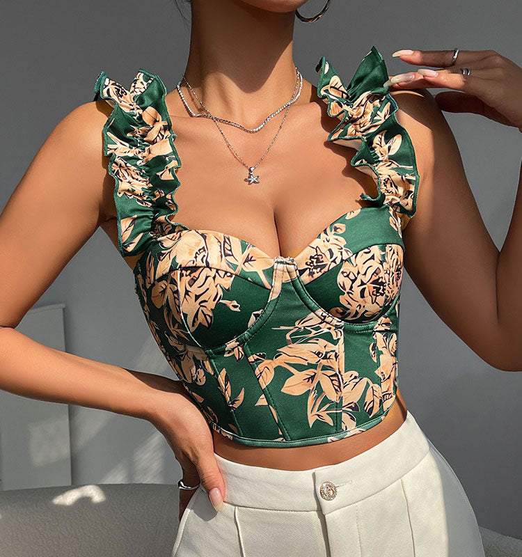 Tropical Elegance Floral Bustier
