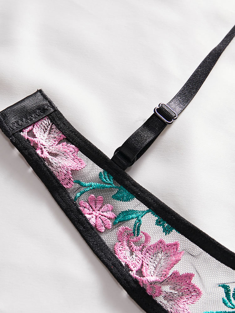 Just A Taste Embroidered Bra Set