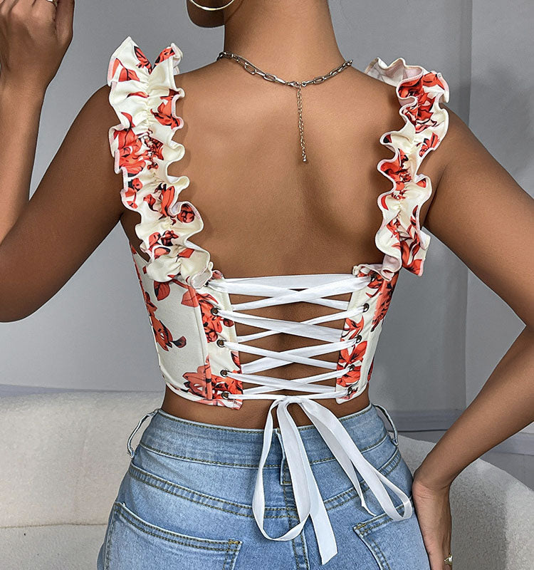 Tropical Elegance Floral Bustier