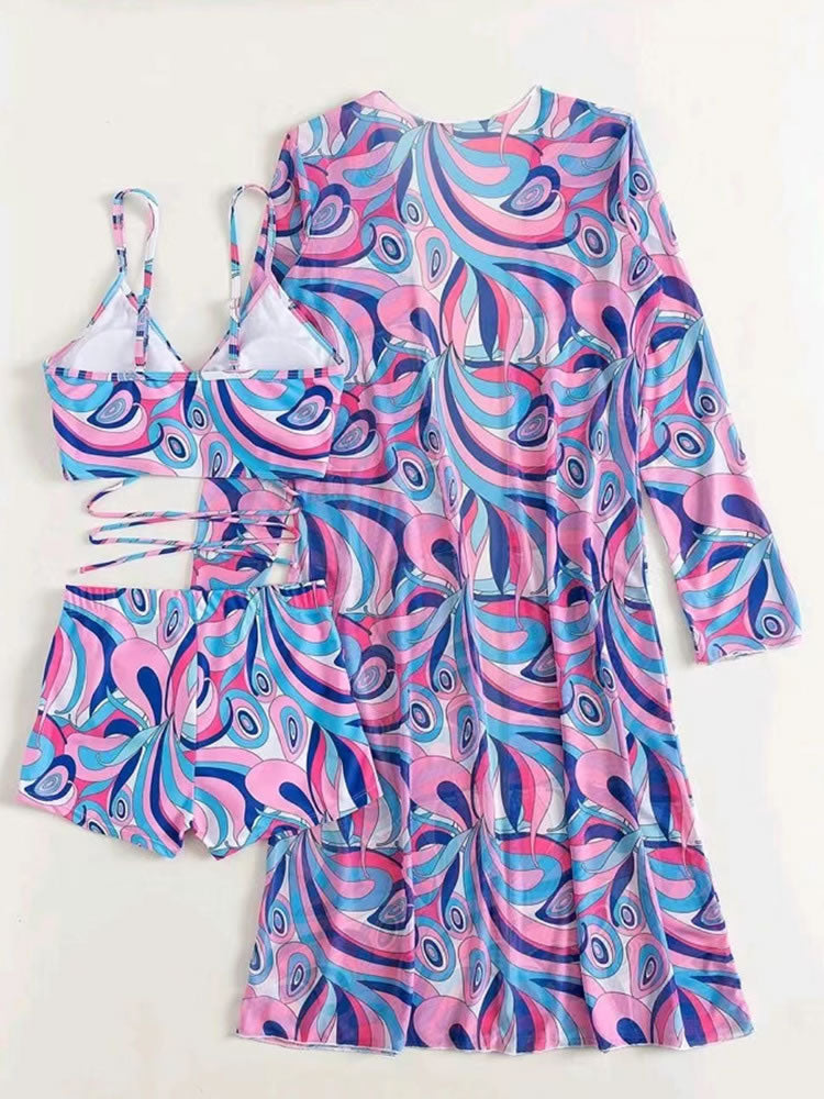 Summers Mesh 3 Piece Sunsuit Set