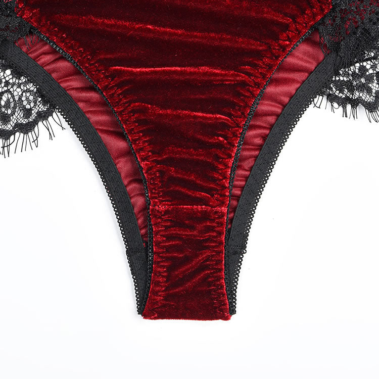 Waist Time Velvet Bra Set