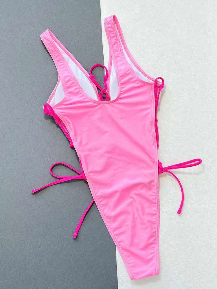 Women's One Piece Swimsuit Plunge Neckline Criss Cross Bathing Suit - Late Night Lingerie