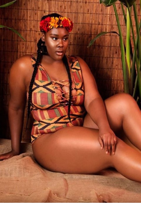 Plus Size Crisscross Strappy Front Ethnic One Piece Swimsuit