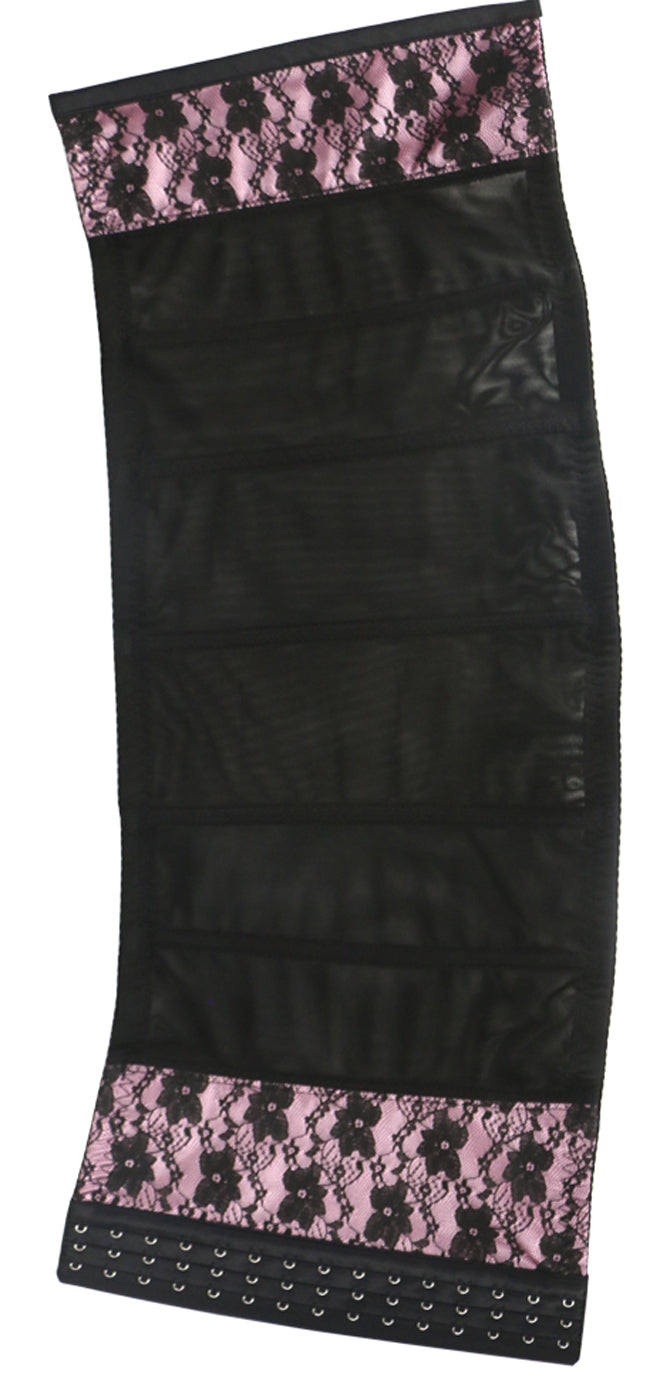 Pink Floral Embroidered Lace Corset