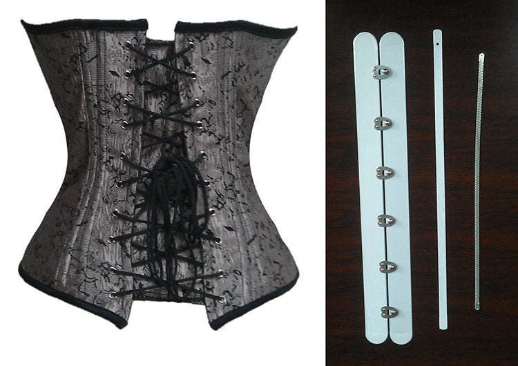 Grey Vintage Steel Boning Corset