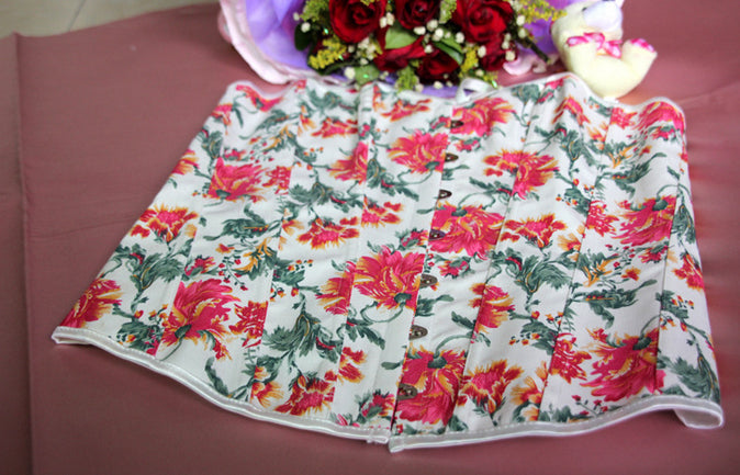 White Floral Design Corset