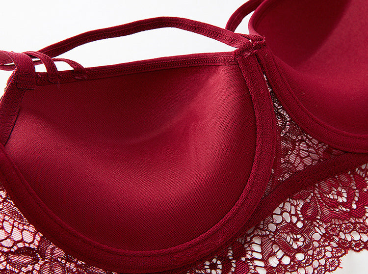 Sexy Lace Bra and Panty Set Underwire Push Up Soft Lingerie Set