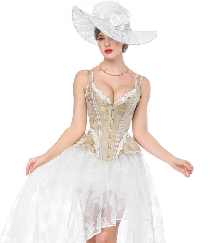 Overbust Vintage Corset With Shoulder Straps