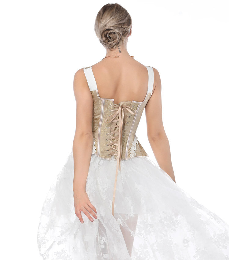 Overbust Vintage Corset With Shoulder Straps