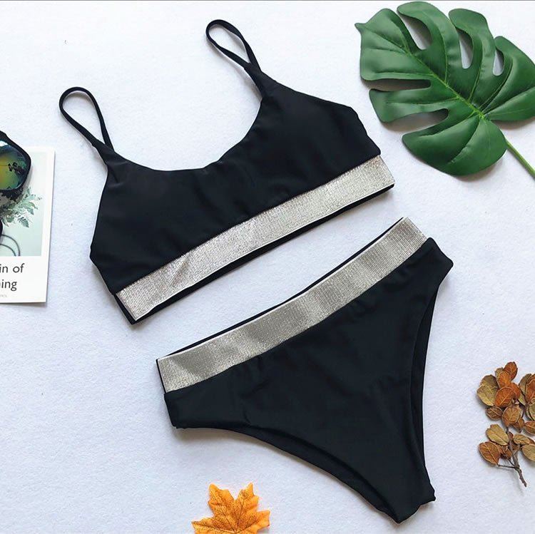 High Rise Sequin Bikini Set