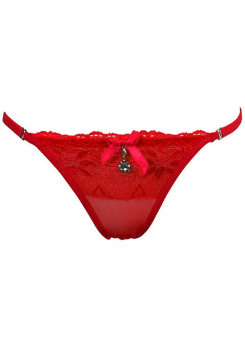 Lace Crop Panties with Pendant Details