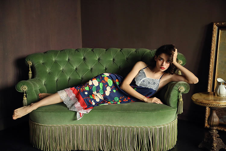 Long Satin and Chiffon Robe