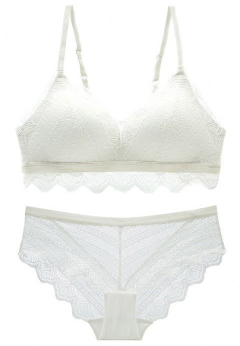 Floral Lace Push Up Bra and Panty Set