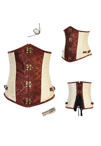 Brown Noble Steampunk Costume Underbust Corsets