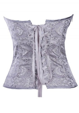 Satin Ruffle Bra Top and Brocade Corset