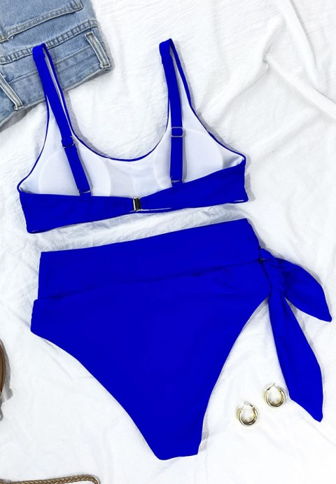Solid High Waisted Bikini Swimsuit