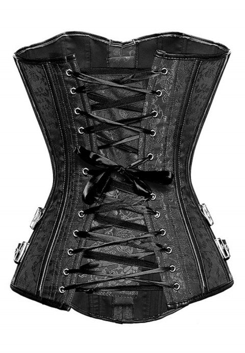 Retro Goth Brocade Streampunk Noble Buckled Corsets Bustiers Top