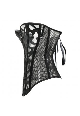 Aesthetic Gothic 12 Steel Bones Full Mesh Overbust Corset with Tong