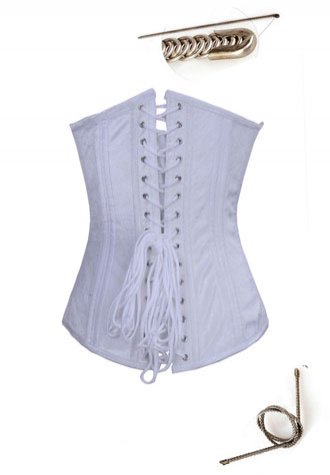 Long LIne Steel Boned Bridal Velvet Zipper Corset