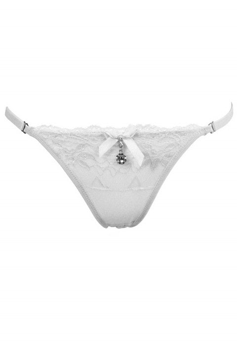 Lace Crop Panties with Pendant Details