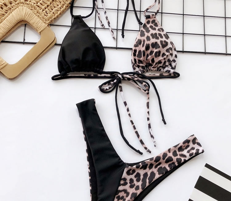 Double Strapped Thong Bikini Set