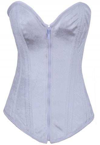 Long LIne Steel Boned Bridal Velvet Zipper Corset