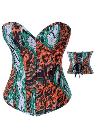 Wild Impressionistic Fantasy Denim Corset