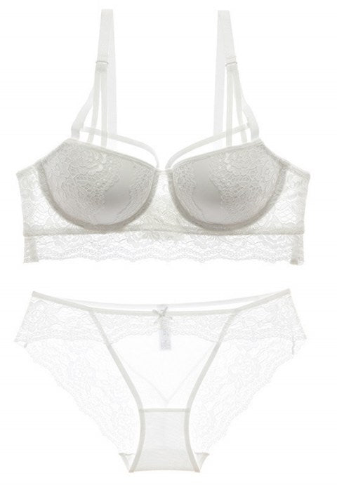 Sexy Lace Bra and Panty Set Underwire Push Up Soft Lingerie Set