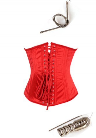 Steel Boned Velvet Zipper Corset