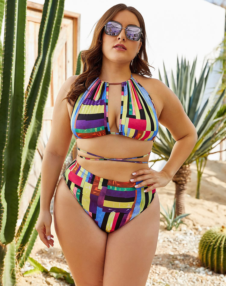 Plus Size Laced Bikini Set