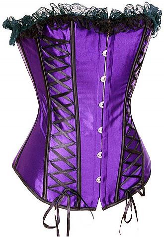 Satin Criss Cross Ribbons Burlesque Corset
