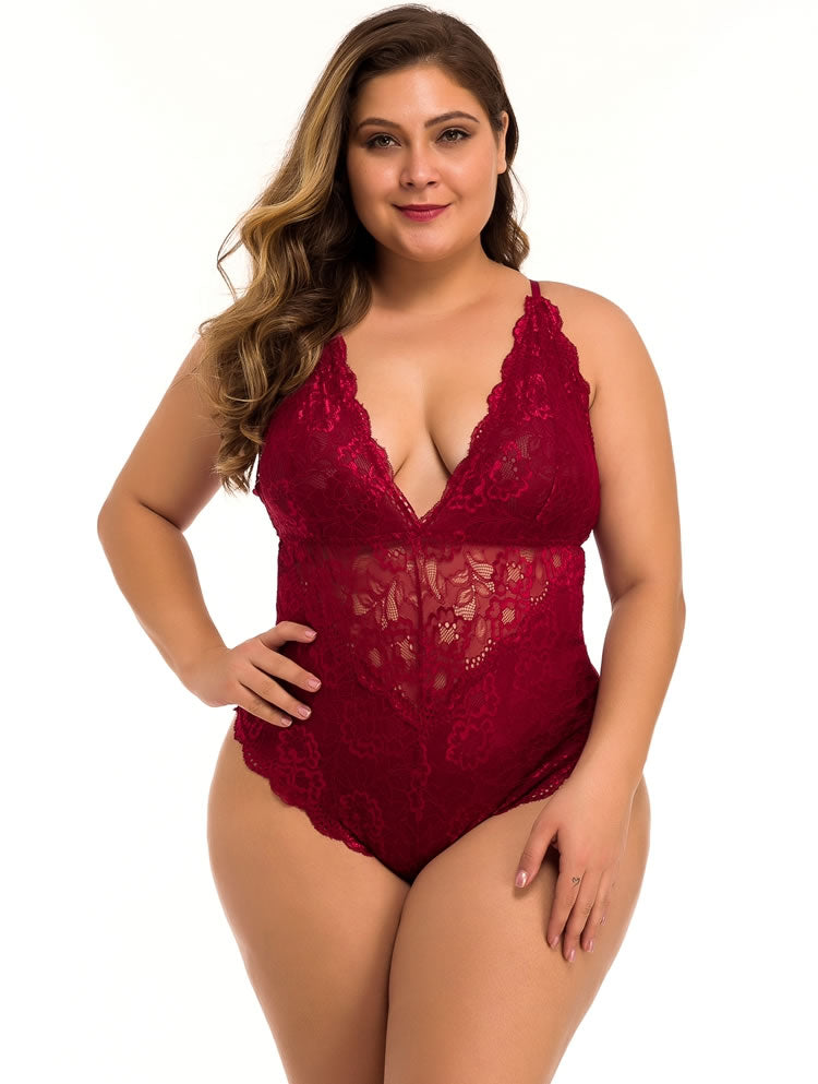 Plus Size Main Attraction Lace Teddy